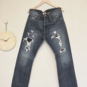 Men's Distressed Black Jeans